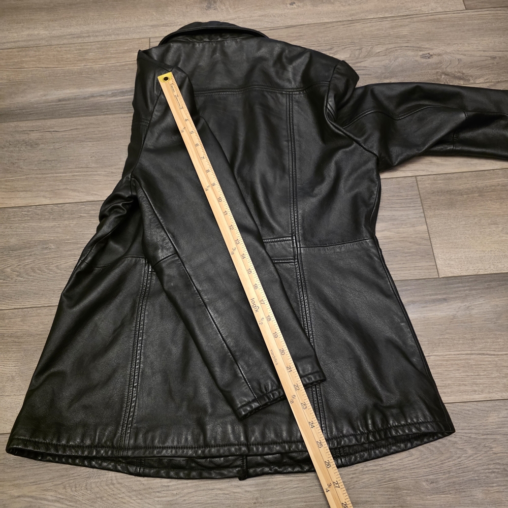 Vtg Jacket Wilson Y2K Goth Biker Western Women’s Leather Jacket 3/4 Length - Picture 7 of 7
